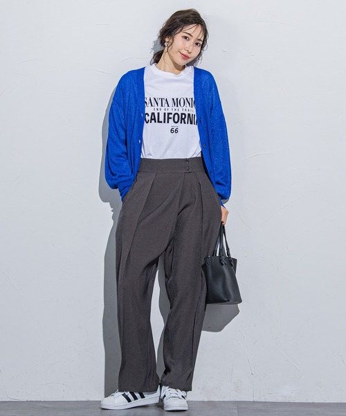 VICKY（ビッキー）の「【ボディラインを拾わない】楽々スラックスタックハイウエストパンツ《手洗い可能》（スラックス・レディース・ブラック/ベージュ/グレー・M）」の16枚目の写真