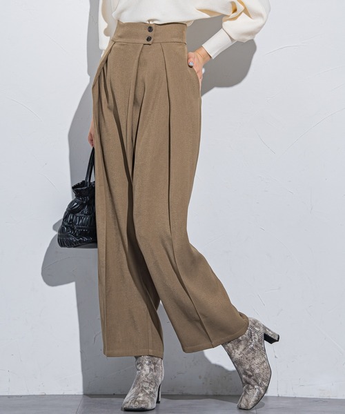 VICKY（ビッキー）の「【ボディラインを拾わない】楽々スラックスタックハイウエストパンツ《手洗い可能》（スラックス・レディース・ブラック/ベージュ/グレー・M）」の18枚目の写真