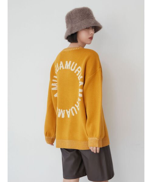 MURUA(ムルーア)の「サークルロゴチュニックニット【WEB限定】(ニット/セーター・レディース・ブラック/イエロー・FREE)」の3枚目の写真