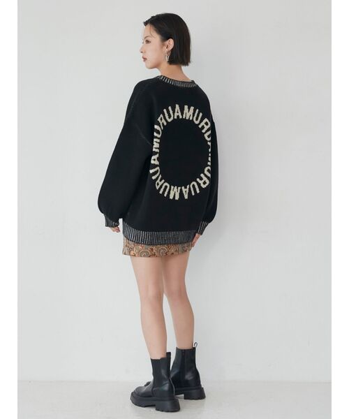 MURUA(ムルーア)の「サークルロゴチュニックニット【WEB限定】(ニット/セーター・レディース・ブラック/イエロー・FREE)」の6枚目の写真
