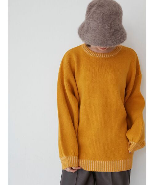 MURUA(ムルーア)の「サークルロゴチュニックニット【WEB限定】(ニット/セーター・レディース・ブラック/イエロー・FREE)」の10枚目の写真