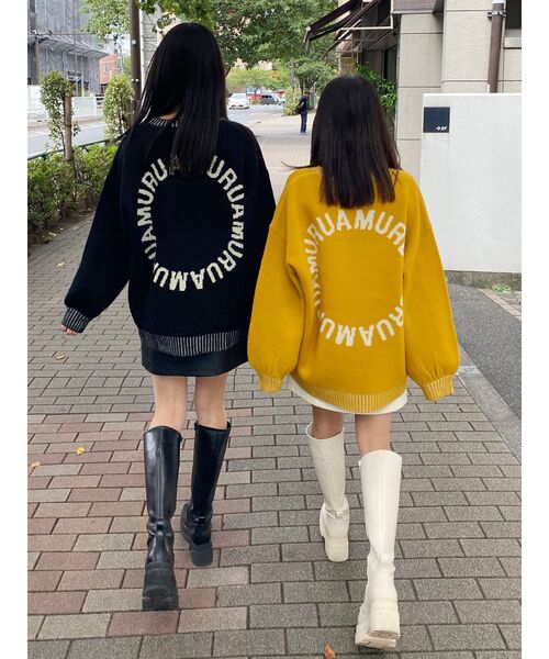 MURUA(ムルーア)の「サークルロゴチュニックニット【WEB限定】(ニット/セーター・レディース・ブラック/イエロー・FREE)」の14枚目の写真
