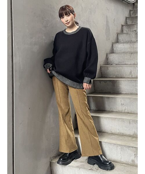 MURUA(ムルーア)の「サークルロゴチュニックニット【WEB限定】(ニット/セーター・レディース・ブラック/イエロー・FREE)」の18枚目の写真