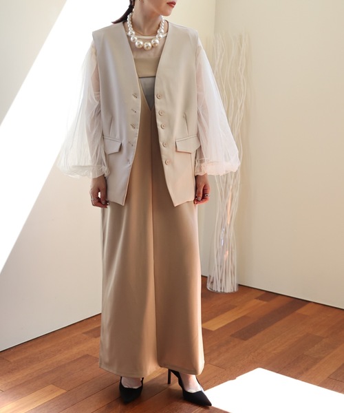 ULEULA(ウルア)の「ノーカラーベスト(ベスト・レディース・ブラック/アイボリー・FREE)」の8枚目の写真