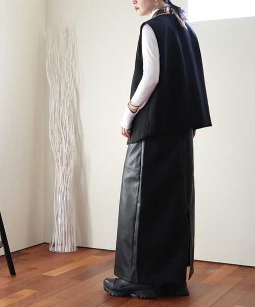 ULEULA(ウルア)の「ノーカラーベスト(ベスト・レディース・ブラック/アイボリー・FREE)」の18枚目の写真