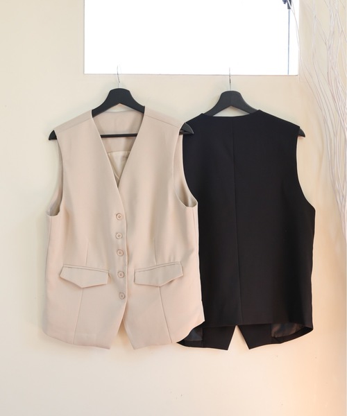 ULEULA(ウルア)の「ノーカラーベスト(ベスト・レディース・ブラック/アイボリー・FREE)」の20枚目の写真