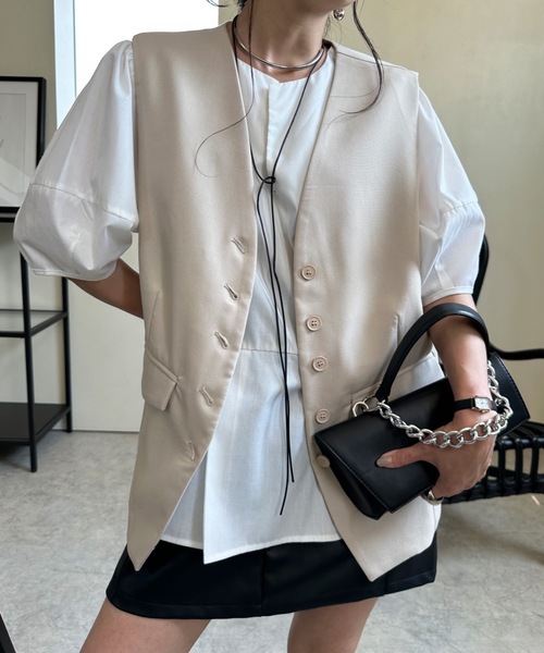 ベスト ジレ ノーカラーベスト レディース : ZOZOTOWN Yahoo!店