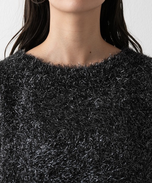 COLONY 2139（コロニートゥーワンスリーナイン）の「WEB・一部店舗限定 / クロップドボリュームスリーブシャギーラメニット（ニット/セーター・レディース・ピンク/ゴールド/ブルー/ブラウン/シルバー/ブラック・FREE）」の11枚目の写真