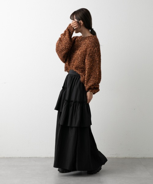 COLONY 2139（コロニートゥーワンスリーナイン）の「WEB・一部店舗限定 / クロップドボリュームスリーブシャギーラメニット（ニット/セーター・レディース・ピンク/ゴールド/ブルー/ブラウン/シルバー/ブラック・FREE）」の17枚目の写真