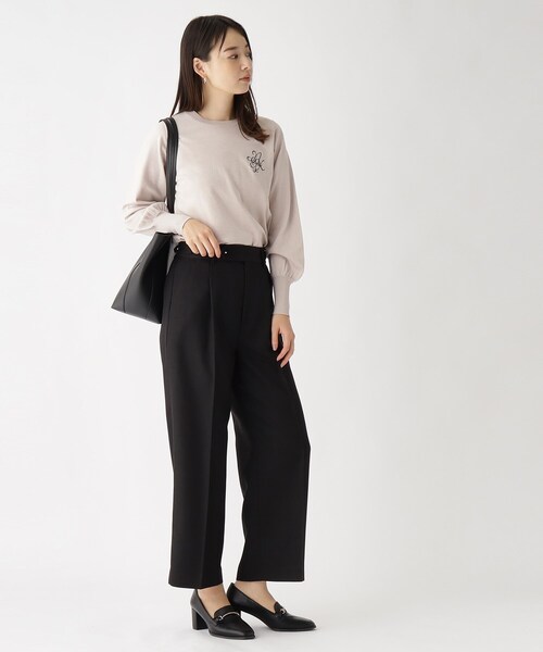 index(インデックス)の「◆エンブレム刺繍 コンパクトデザインニット【洗濯機洗い可】(ニット/セーター・レディース・ブラック/ライトグレー/オフホワイト・40/36/38/42)」の17枚目の写真