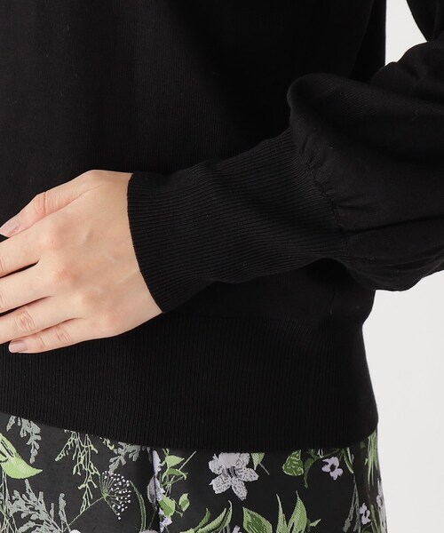 index(インデックス)の「◆エンブレム刺繍 コンパクトデザインニット【洗濯機洗い可】(ニット/セーター・レディース・ブラック/ライトグレー/オフホワイト・40/36/38/42)」の7枚目の写真