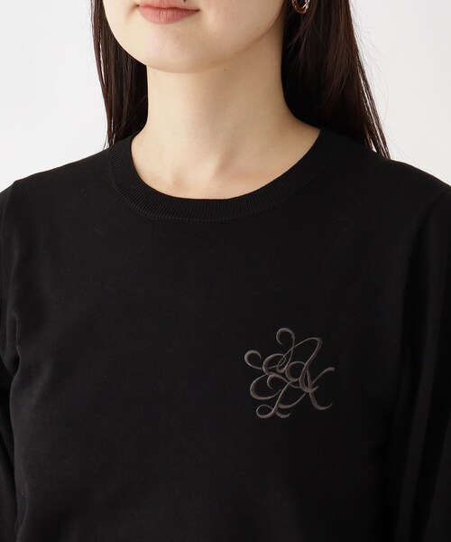 index(インデックス)の「◆エンブレム刺繍 コンパクトデザインニット【洗濯機洗い可】(ニット/セーター・レディース・ブラック/ライトグレー/オフホワイト・40/36/38/42)」の8枚目の写真