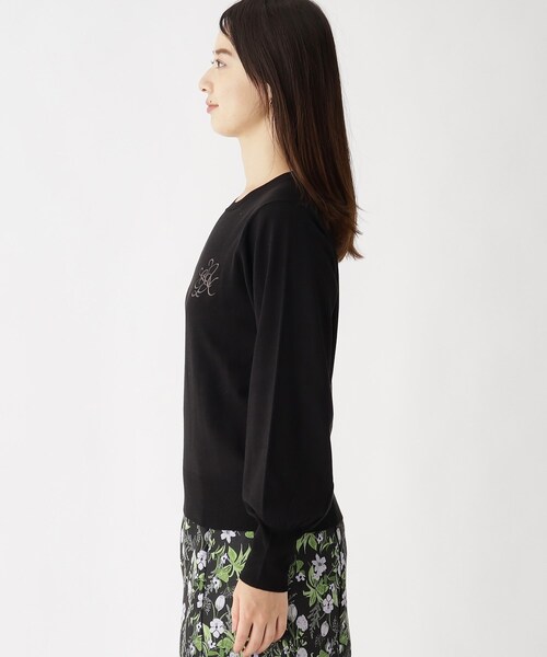 index(インデックス)の「◆エンブレム刺繍 コンパクトデザインニット【洗濯機洗い可】(ニット/セーター・レディース・ブラック/ライトグレー/オフホワイト・40/36/38/42)」の10枚目の写真