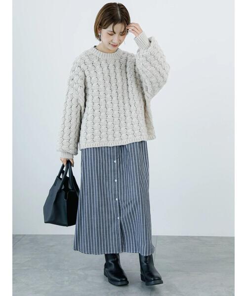 Samansa Mos2 blue（サマンサモスモスブルー）の「起毛ビエラアソートシャツワンピース（ワンピース・レディース・チャコールグレー/オフホワイト/ブルー・F）」の13枚目の写真