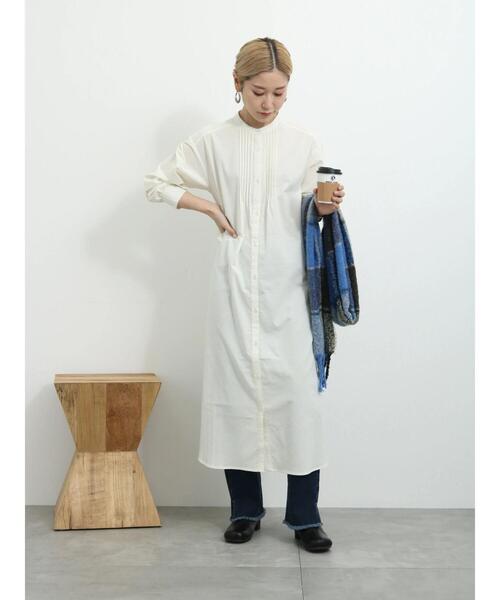 Samansa Mos2 blue（サマンサモスモスブルー）の「起毛ビエラアソートシャツワンピース（ワンピース・レディース・チャコールグレー/オフホワイト/ブルー・F）」の18枚目の写真