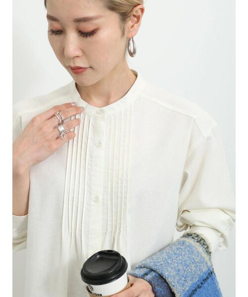 Samansa Mos2 blue（サマンサモスモスブルー）の「起毛ビエラアソートシャツワンピース（ワンピース・レディース・チャコールグレー/オフホワイト/ブルー・F）」の22枚目の写真