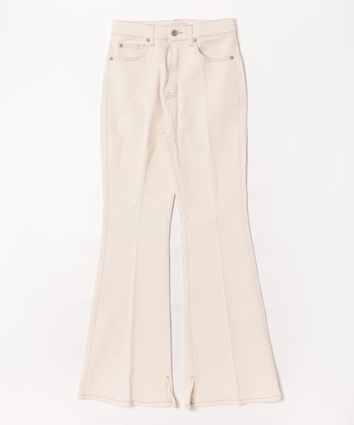 FREE'S MART（フリーズマート）の「◇【高身長Lサイズ追加！】【累計販売3万本突破！選べる5色】【4サイズ展開XS-L] 内スリットベルボトムデニムパンツ【低身長サイズ有】【高身長サイズ有】【動画有】（デニムパンツ・レディース・ブラック系その他/ワンウォッシュ/ライトインディゴブルー/ホワイト系その他/ブルー系その他2/ブラック系その他2/ブラック・X-SMALL/SMALL/MEDIUM/LARGE）」の2枚目の写真