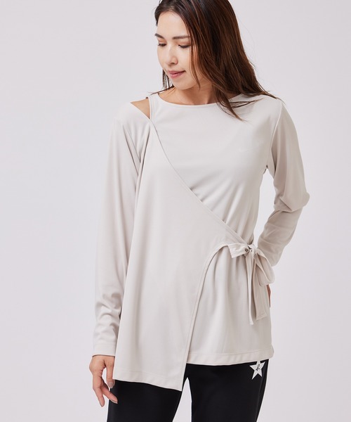 NERGY（ナージー）の「【UV&接触冷感&吸水速乾】カシュクールTEE（Tシャツ/カットソー・レディース・グリーン系その他/ベージュ/ブラック・FREE）」の3枚目の写真