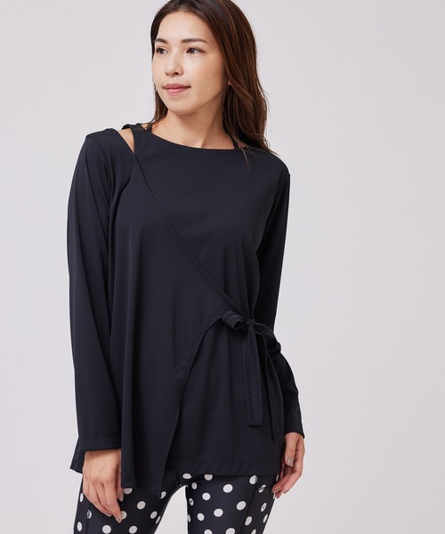 NERGY（ナージー）の「【UV&接触冷感&吸水速乾】カシュクールTEE（Tシャツ/カットソー・レディース・グリーン系その他/ベージュ/ブラック・FREE）」の2枚目の写真