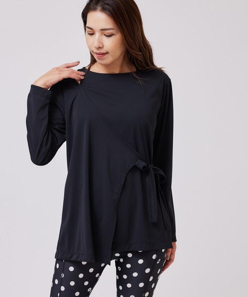 NERGY（ナージー）の「【UV&接触冷感&吸水速乾】カシュクールTEE（Tシャツ/カットソー・レディース・グリーン系その他/ベージュ/ブラック・FREE）」の4枚目の写真