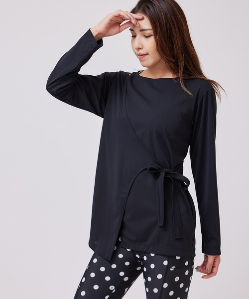 NERGY（ナージー）の「【UV&接触冷感&吸水速乾】カシュクールTEE（Tシャツ/カットソー・レディース・グリーン系その他/ベージュ/ブラック・FREE）」の5枚目の写真