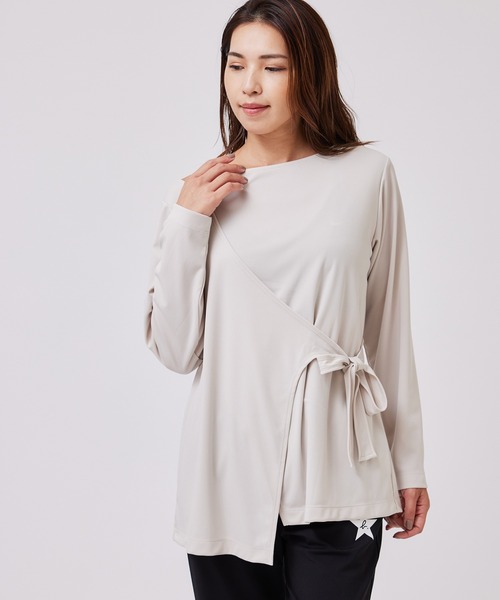 NERGY（ナージー）の「【UV&接触冷感&吸水速乾】カシュクールTEE（Tシャツ/カットソー・レディース・グリーン系その他/ベージュ/ブラック・FREE）」の9枚目の写真