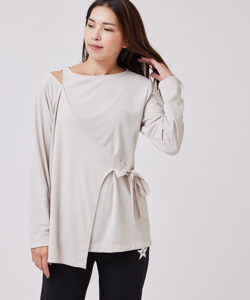 NERGY（ナージー）の「【UV&接触冷感&吸水速乾】カシュクールTEE（Tシャツ/カットソー・レディース・グリーン系その他/ベージュ/ブラック・FREE）」の10枚目の写真