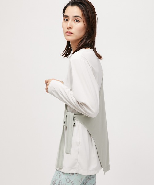 NERGY（ナージー）の「【UV&接触冷感&吸水速乾】カシュクールTEE（Tシャツ/カットソー・レディース・グリーン系その他/ベージュ/ブラック・FREE）」の13枚目の写真