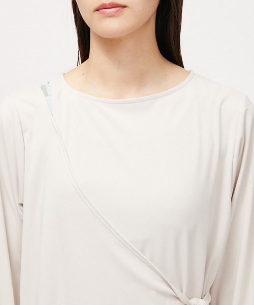 NERGY（ナージー）の「【UV&接触冷感&吸水速乾】カシュクールTEE（Tシャツ/カットソー・レディース・グリーン系その他/ベージュ/ブラック・FREE）」の22枚目の写真