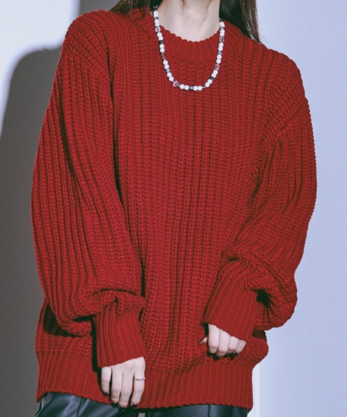 Ellno Loset(エルノロゼット)の「ルーズニットプルオーバー(ニット/セーター・メンズ・ブラック/グレー/レッド・SMALL/MEDIUM/LARGE)」の3枚目の写真