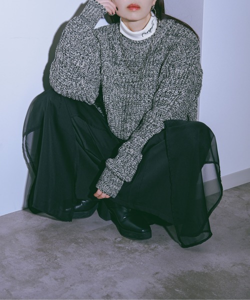 Ellno Loset(エルノロゼット)の「ルーズニットプルオーバー(ニット/セーター・メンズ・ブラック/グレー/レッド・SMALL/MEDIUM/LARGE)」の13枚目の写真