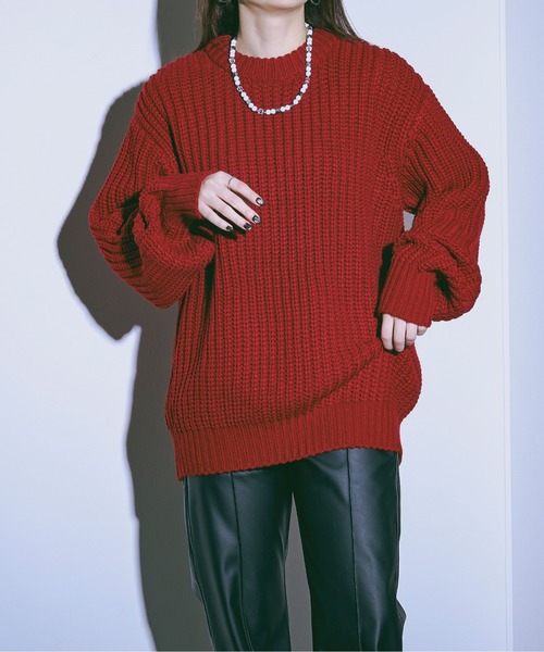 Ellno Loset(エルノロゼット)の「ルーズニットプルオーバー(ニット/セーター・メンズ・ブラック/グレー/レッド・SMALL/MEDIUM/LARGE)」の18枚目の写真