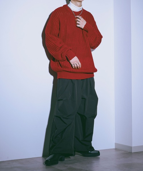 Ellno Loset(エルノロゼット)の「ルーズニットプルオーバー(ニット/セーター・メンズ・ブラック/グレー/レッド・SMALL/MEDIUM/LARGE)」の20枚目の写真
