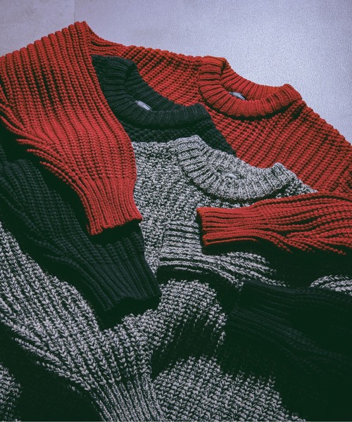 Ellno Loset(エルノロゼット)の「ルーズニットプルオーバー(ニット/セーター・メンズ・ブラック/グレー/レッド・SMALL/MEDIUM/LARGE)」の22枚目の写真