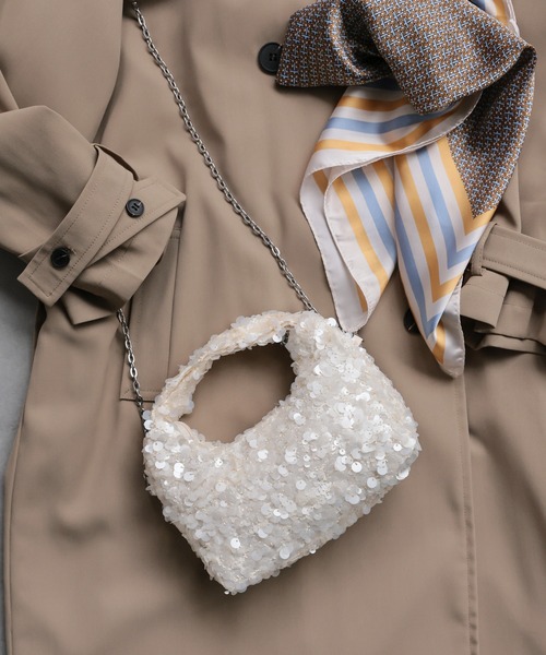 セール】スパンコール巾着バッグ / ミニバッグ（ショルダーバッグ