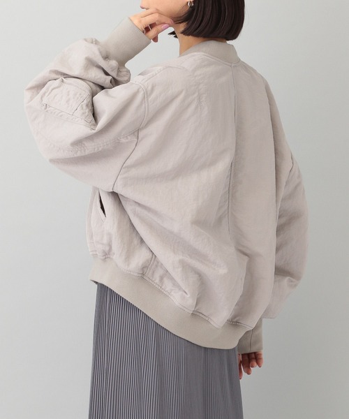 A part by（アパートバイ）の「ショートMA-1（MA-1・レディース・ライトグレー/ライトベージュ/チャコールグレー・FREE）」の6枚目の写真