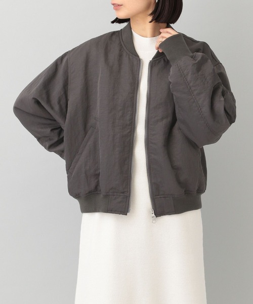 A part by（アパートバイ）の「ショートMA-1（MA-1・レディース・ライトグレー/ライトベージュ/チャコールグレー・FREE）」の12枚目の写真