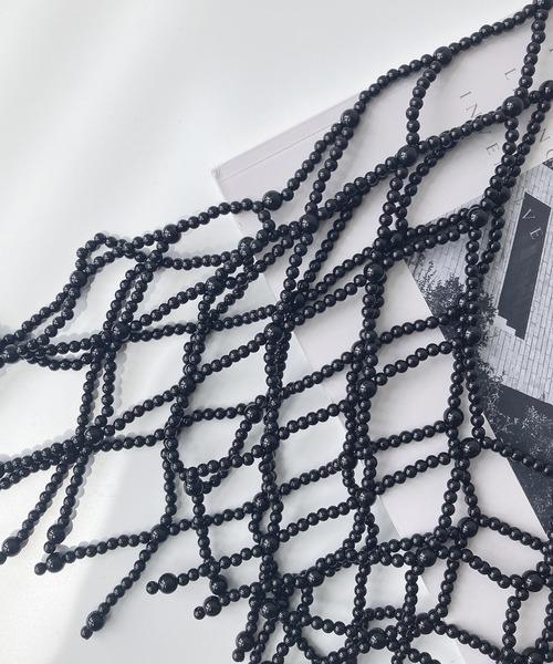 【新品 タグ付き】LA PERLA ▲ ビーズ シースルー ビスチェ 黒 AS KNOW AS plus（アズノゥアズプラス）の「◎パールビーズビスチェ