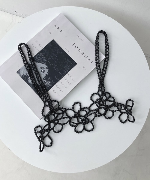 AS KNOW AS plus（アズノゥアズプラス）の「◎パールビーズビスチェ（キャミソール・レディース・ホワイト/ブラック/ホワイト系その他/ブラック系その他・FREE）」の10枚目の写真