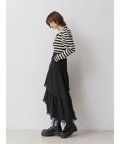 jouetie(ジュエティ)の「フロントリボンニット(ニット/セーター・レディース・ブラック/ピンク/アイボリー・MEDIUM)」の9枚目の写真