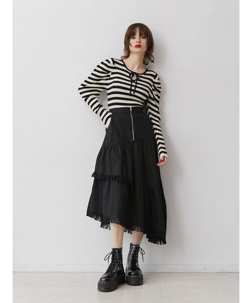 jouetie(ジュエティ)の「フロントリボンニット(ニット/セーター・レディース・ブラック/ピンク/アイボリー・MEDIUM)」の13枚目の写真