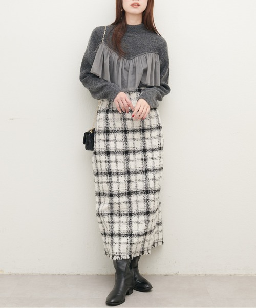 natural couture(ナチュラルクチュール)の「フリルチュールデザインニット(ニット/セーター・レディース・ベージュ/チャコールグレー/ブルー/アイボリー・FREE)」の12枚目の写真