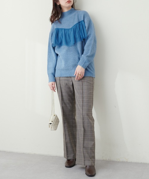 natural couture(ナチュラルクチュール)の「フリルチュールデザインニット(ニット/セーター・レディース・ベージュ/チャコールグレー/ブルー/アイボリー・FREE)」の21枚目の写真