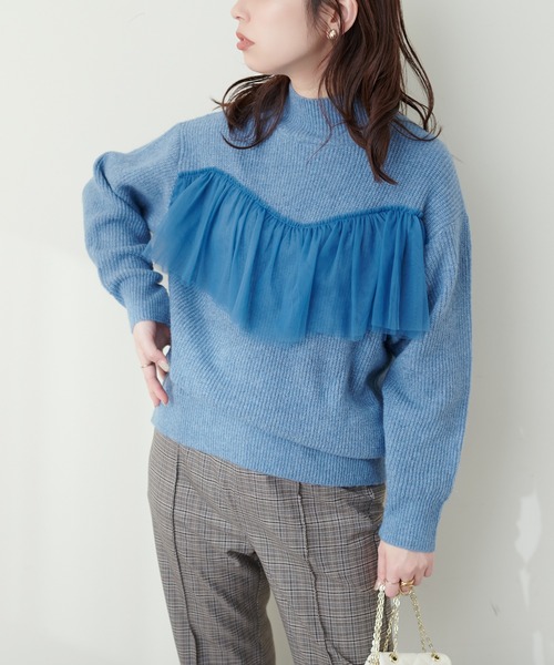 natural couture(ナチュラルクチュール)の「フリルチュールデザインニット(ニット/セーター・レディース・ベージュ/チャコールグレー/ブルー/アイボリー・FREE)」の18枚目の写真