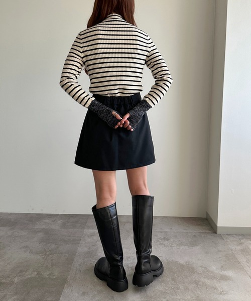 apres jour mignon(アプレジュールミニョン)の「フィンガーホール付き袖ラメ配色リブニット【ZOZOTOWN限定アイテム】(ニット/セーター・レディース・アイボリー/ライトグレー/その他/ライトブルー/ブラック・フリー/X-LARGE)」の20枚目の写真