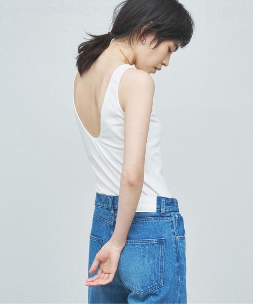 GALLARDAGALANTE(ガリャルダガランテ)の「【La nature linge】ベア天竺タンクトップ(タンクトップ・レディース・ホワイト/ブラック・1/0)」の5枚目の写真