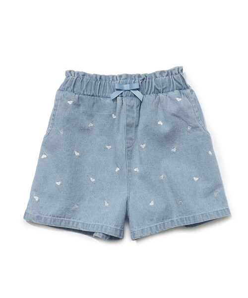 SHOO・LA・RUE（シューラルー）の「◆【110-140cm】ハート刺繍ショートパンツ（その他パンツ・キッズ・ブラック/ライトベージュ/サックスブルー・11/12/13/14）」の6枚目の写真