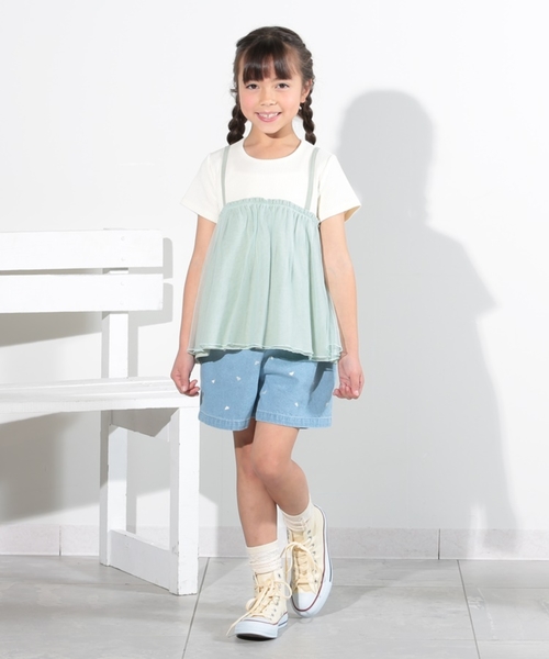 SHOO・LA・RUE（シューラルー）の「◆【110-140cm】ハート刺繍ショートパンツ（その他パンツ・キッズ・ブラック/ライトベージュ/サックスブルー・11/12/13/14）」の14枚目の写真