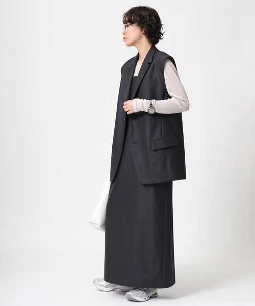 AP STUDIO(エーピーストゥディオ)の「TW ツイルベスト(ベスト・レディース・ネイビー・36/38)」の5枚目の写真