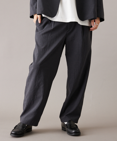 JOURNAL STANDARD（ジャーナルスタンダード）の「”吸水速乾 / 接触冷感” EVALET ストレッチ ウォッシャブル 1タックテーパードパンツ（スラックス・メンズ・ブラック系その他/ベージュ/ダークブルー・SMALL/MEDIUM/LARGE）」の10枚目の写真